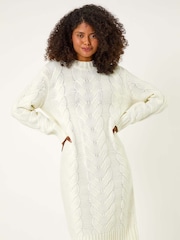 Vestido suéter de punto trenzado de Roman - Imagen 3 de 5
