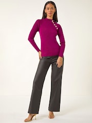 Roman Red Button Detail Ribbed Jumper - Image 2 of 5