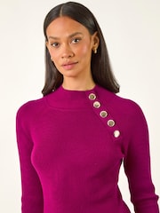 Roman Red Button Detail Ribbed Jumper - Image 4 of 5