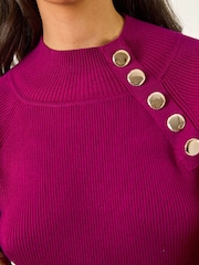 Roman Red Button Detail Ribbed Jumper - Image 5 of 5