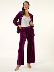 Roman Red Velvet Full Length Trousers - Image 2 of 5
