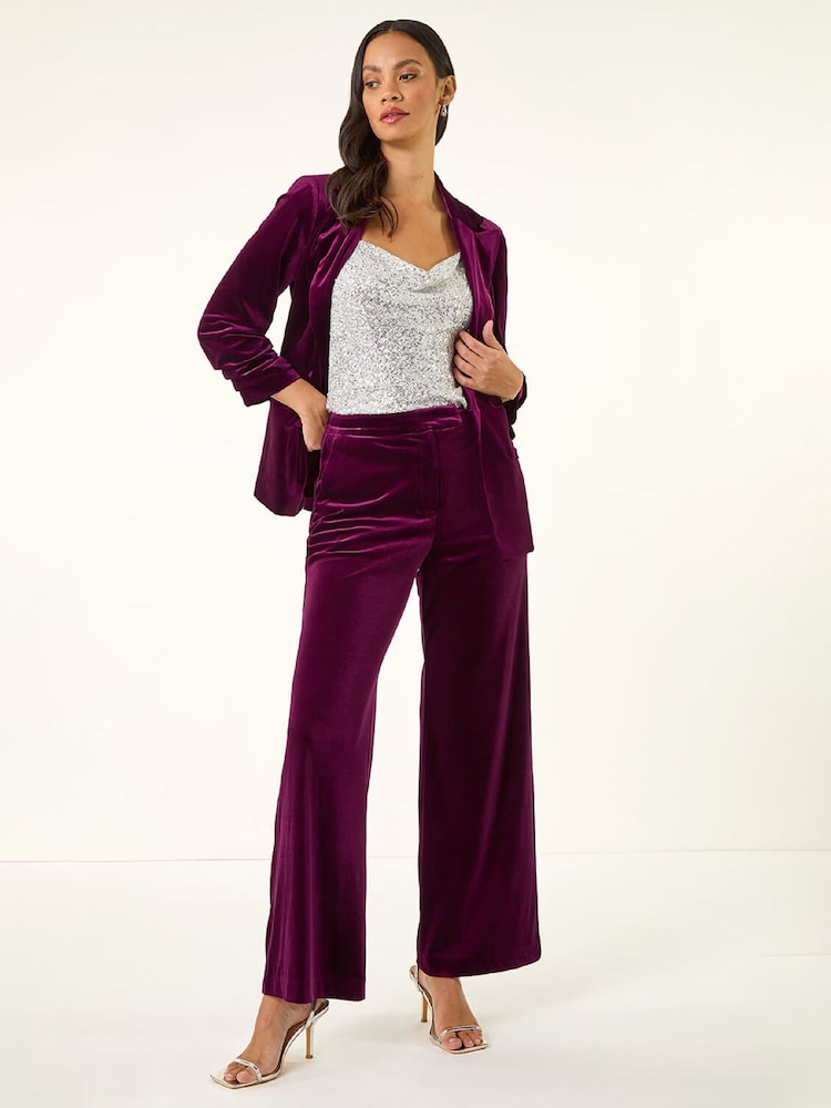 Roman Red Velvet Full Length Trousers - Image 2 of 5 Roman Red Velvet Full Length Trousers - Image 2 of 5