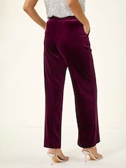 Roman Red Velvet Full Length Trousers - Image 3 of 5