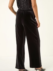 Roman Black Velvet Pocket Stretch Trousers - Image 3 of 5