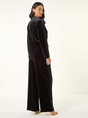 Roman Black Velvet Single Breasted Blazer - Image 3 of 5