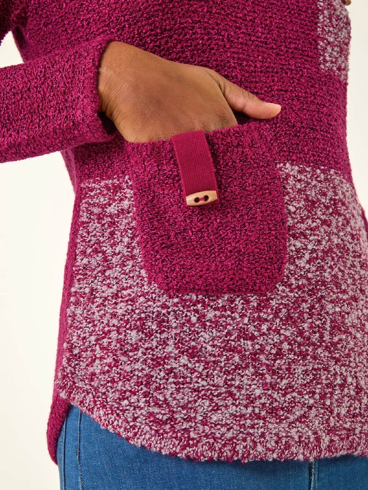 Roman Red Textured Colour Block Knit Jumper - Image 5 of 5 Roman Red Textured Colour Block Knit Jumper - Image 5 of 5