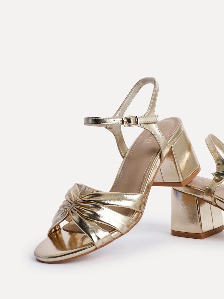 Χρυσαφί - Linzi Broadway Ruched Front Strap Heeled Sandals - Εικόνα 5 από 5