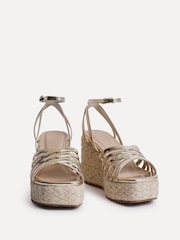 Linzi Gold Moment Strappy Espadrille Wedges - Image 3 of 5