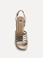 Linzi Gold Moment Strappy Espadrille Wedges - Image 4 of 5