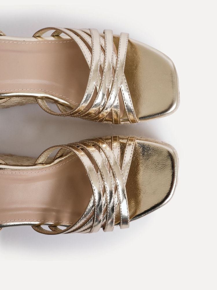 Linzi Gold Moment Strappy Espadrille Wedges - Image 5 of 5 Linzi Gold Moment Strappy Espadrille Wedges - Image 5 of 5