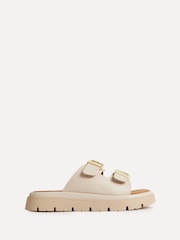 裸色 - Linzi Capture Double Buckle Flat Sandals - 圖片 2/5