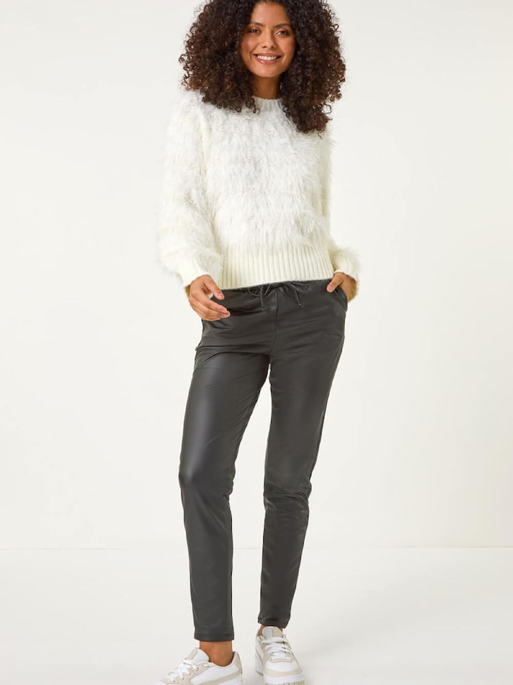 Roman White Fluffy Knit Jumper - Image 2 of 5 Roman White Fluffy Knit Jumper - Image 2 of 5