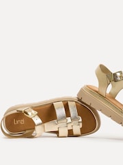Linzi Gold Adventure Gladiator Style Flat Sandals - Image 5 of 5
