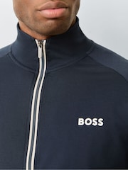 أزرق داكن - رداء علوي رياضي بشعار بسحّاب من BOSS - Image 4 of 5