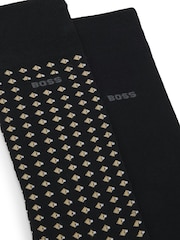 BOSS Black Printed Logo Socks 2 Pack - Image 3 of 3