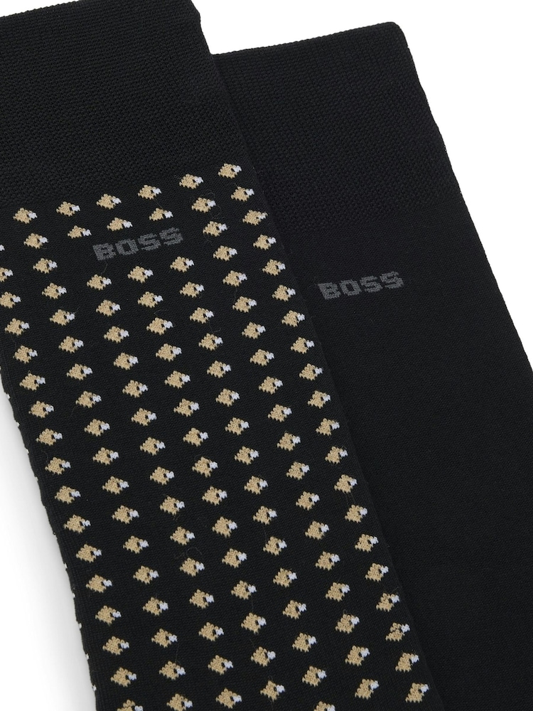 BOSS Black Printed Logo Socks 2 Pack - Image 3 of 3 BOSS Black Printed Logo Socks 2 Pack - Image 3 of 3
