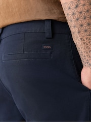 BOSS Blue Pleated Detail Tapered Fit Chino Trousers - Image 4 of 5