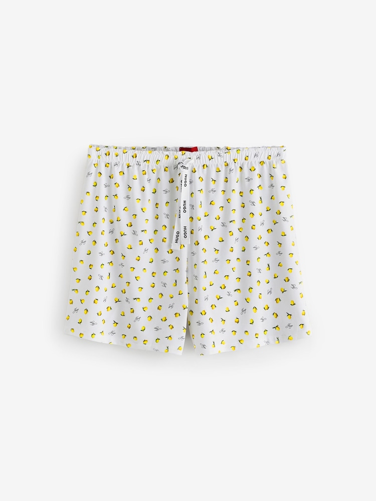HUGO White Lemon Print Jersey Shorts - Image 1 of 1