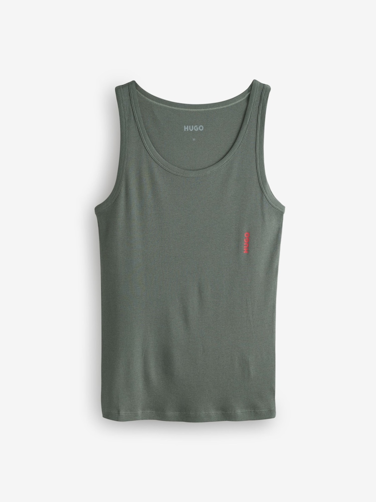 HUGO Grey Tank Top Vests 3 Pack - Image 4 of 4 HUGO Grey Tank Top Vests 3 Pack - Image 4 of 4