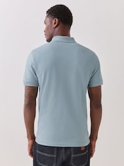 Blau - BOSS Slim Fit Logo-Poloshirt mit Viertelreißverschluss - Bild 3 von 5