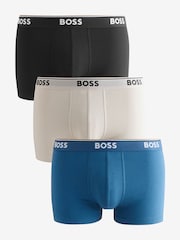 أسود كروم - حزمة من 3 سراويل بوكسر بشعار Power من BOSS - صورة 1 من 4
