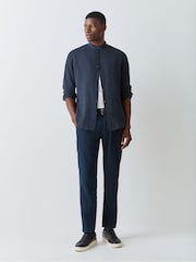 BOSS Blue Rash Logo Long Sleeve 100% Linen Shirt - Image 2 of 6