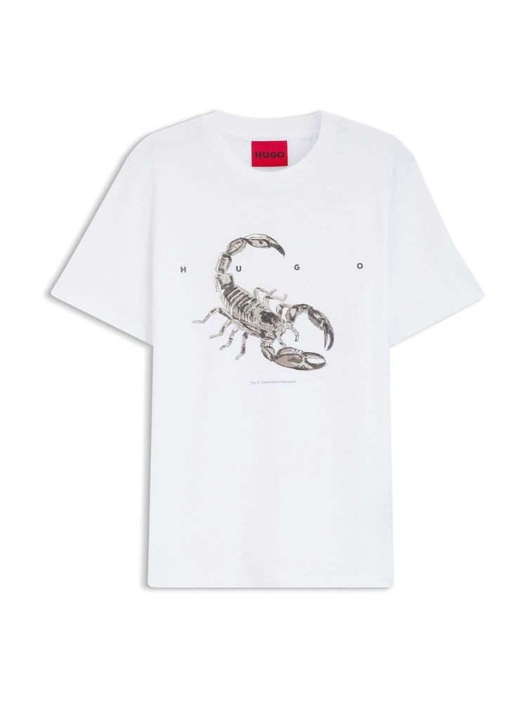 HUGO White Discorb Scorpion Graphic T-Shirt - Image 1 of 1