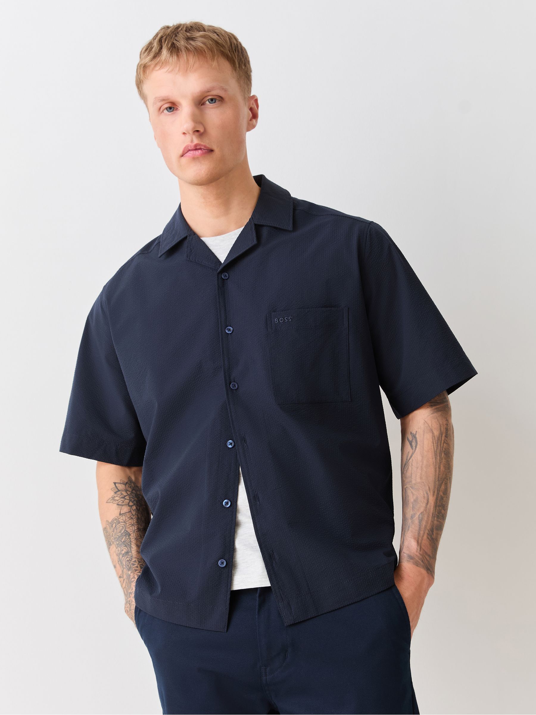 Buy BOSS Blue Lapisy Relaxed Fit Shirt from Next USA