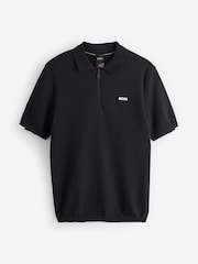BOSS Black Ever Quarter Zip Knitted Polo Shirt - Image 1 of 1