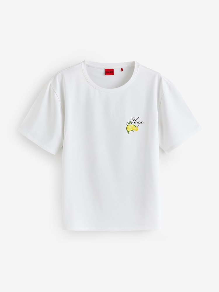 HUGO White Lemon Graphic Pyjama T-Shirt - Image 1 of 1