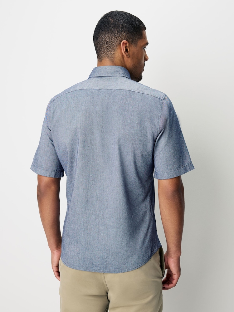 BOSS Blue Regular Fit Short Sleeve Cotton Shirt - Image 2 of 5