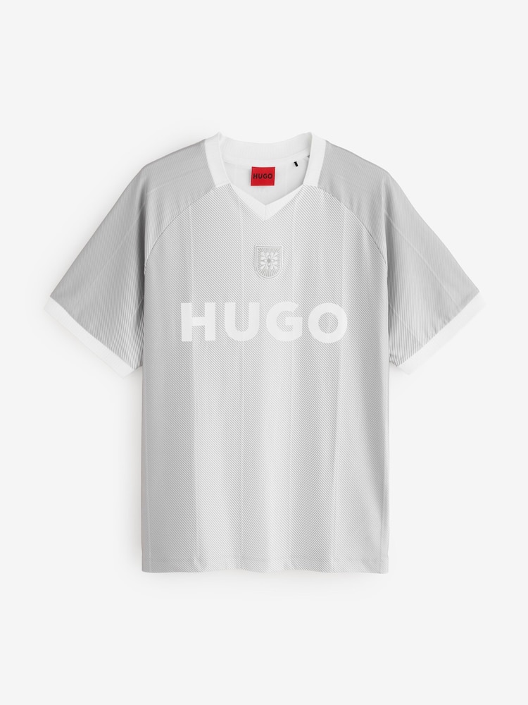 HUGO Grey Dwild Football Inspired Graphic T-Shirt - Image 1 of 1