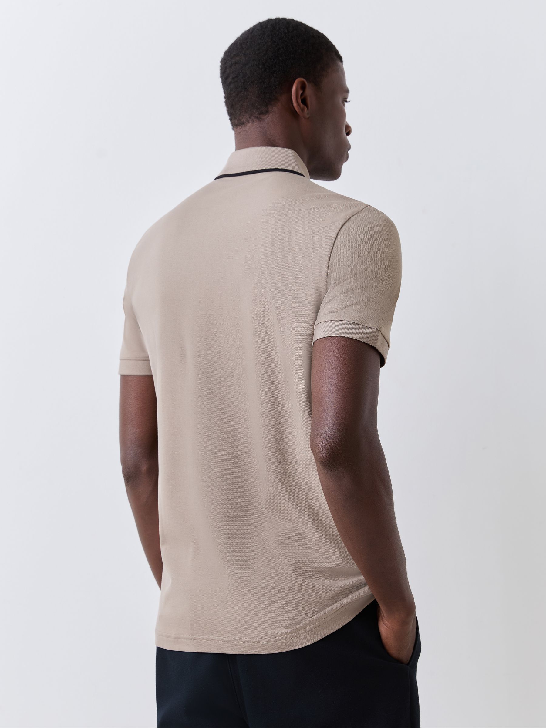 Buy BOSS Brown Philix Quarter Zip Polo Shirt from Next Romania