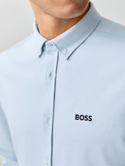 BOSS Light Blue Motion Cotton Regular Fit Long Sleeve Shirt - Image 3 of 5