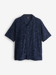BOSS Blue Towelling Relaxed-Fit Shirt - Image 1 of 1