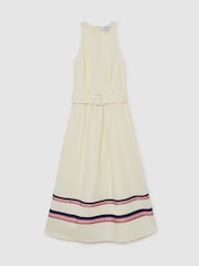 Reiss Sara Stretch-Cotton Stripe-Detail Midi Dress - 画像 2 / 7