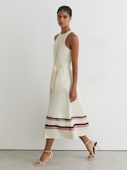 Reiss Sara Stretch-Cotton Stripe-Detail Midi Dress - 画像 6 / 7