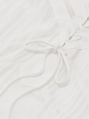 Reiss Ivory Tamsin Lace-Up Semi-Sheer Cami Top - Image 6 of 6