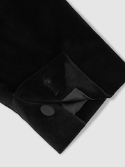 Reiss Black Ace Slim Velvet Single-Breasted Blazer Tailored-Fit - Image 6 of 7