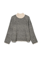 VERO MODA Grey High Neck Contrast Jumper - Image 8 of 8