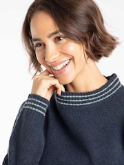 Weird Fish Blue Dawkins Tipped Jumper - Image 4 of 7