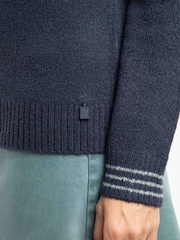 Weird Fish Blue Dawkins Tipped Jumper - Image 5 of 7