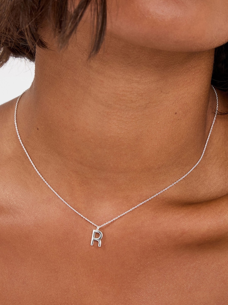 Accessorize Silver Sterling Initial Pendant Necklace - Image 1 of 7