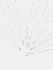 Accessorize Silver Sterling Initial Pendant Necklace - Image 4 of 7