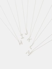 Accessorize Silver Sterling Initial Pendant Necklace - Image 5 of 7