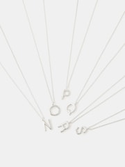 Accessorize Silver Sterling Initial Pendant Necklace - Image 6 of 7