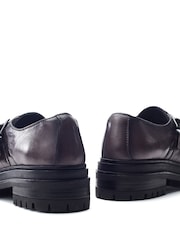 Moda in Pelle Grey Sh Imoge Chunky Buckle Monk Shoes - Image 3 of 4