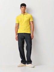 BOSS Yellow Paddy Tipped Collar Polo Shirt - Image 2 of 5