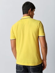 BOSS Yellow Paddy Tipped Collar Polo Shirt - Image 3 of 5