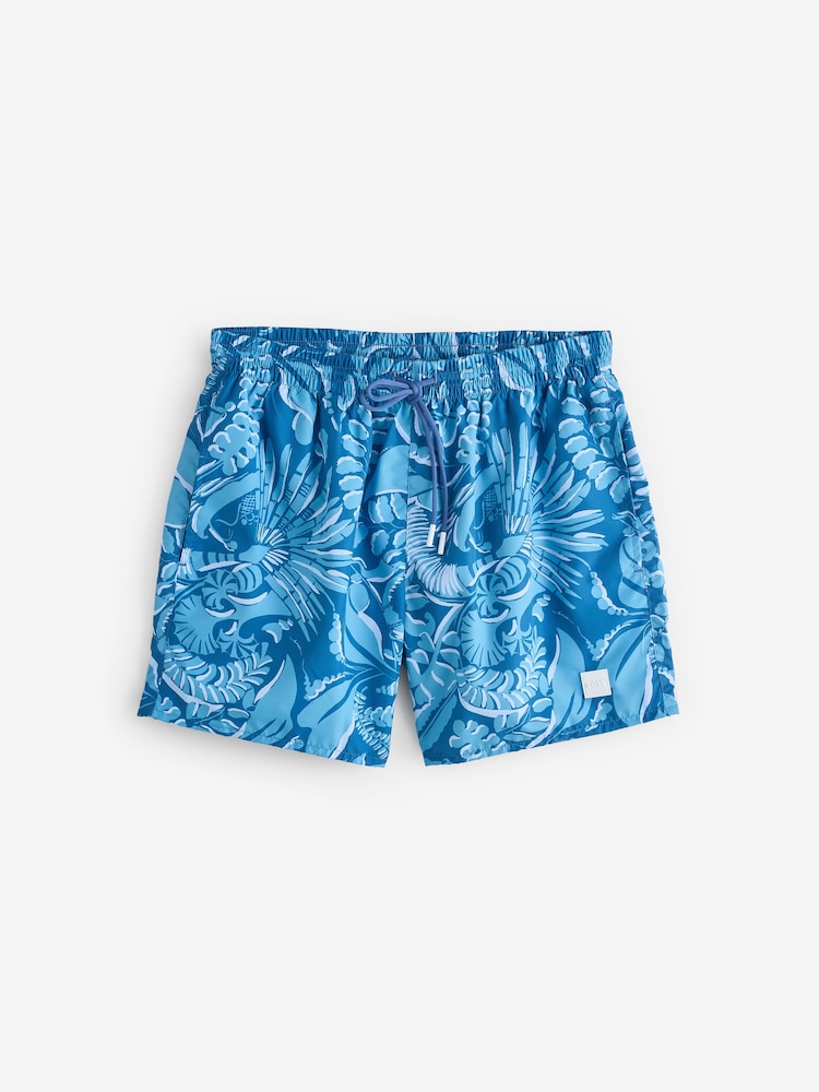 BOSS Light Blue Piranha Printed Swim Shorts - Image 1 of 1